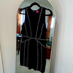 Pookie & Sebastian Black Mini Dress with Studs